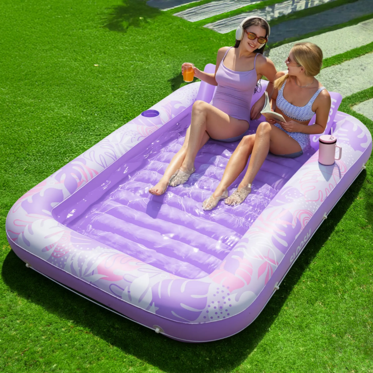 4-in-1 Inflatable Pool Float Lounge – Extra Large Sunbathing Raft (L/XL)