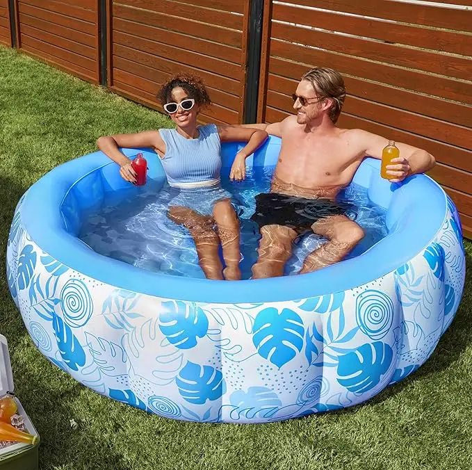 4-in-1 Inflatable Pool Float Lounge – Extra Large Sunbathing Raft (L/XL)