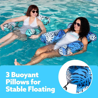 Inflatable Floating Lounge Chair for Adults – 1 or 2 Pack