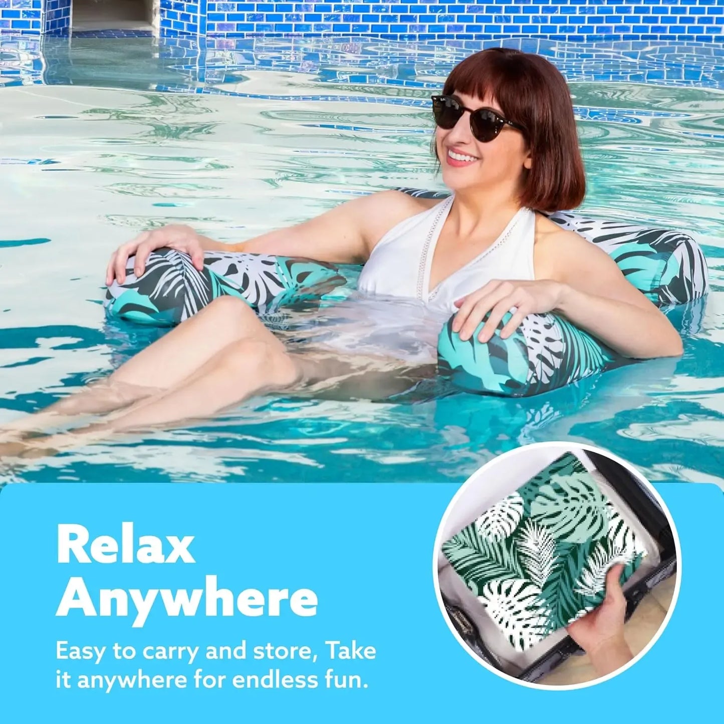 Inflatable Floating Lounge Chair for Adults – 1 or 2 Pack