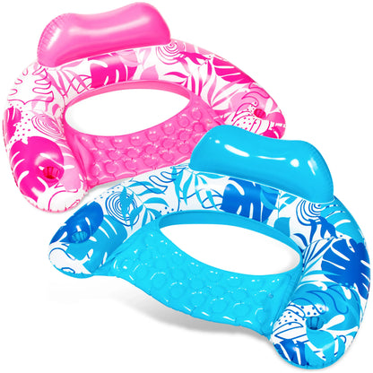 Inflatable Floating Lounge Chair for Adults – 1 or 2 Pack