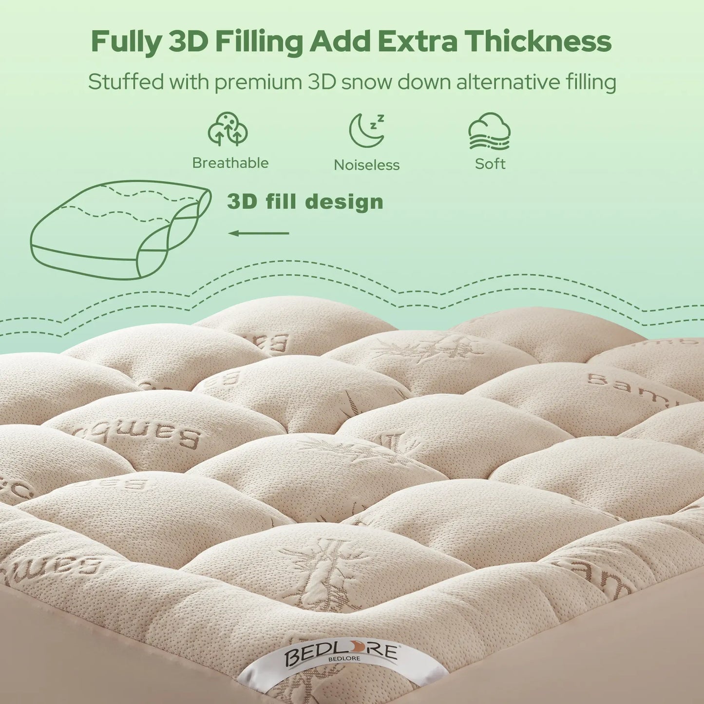 Thick Fitted Mattress Pad – Fluffy Pillow Top, Cooling & Soft, Deep Pocket (6–18")