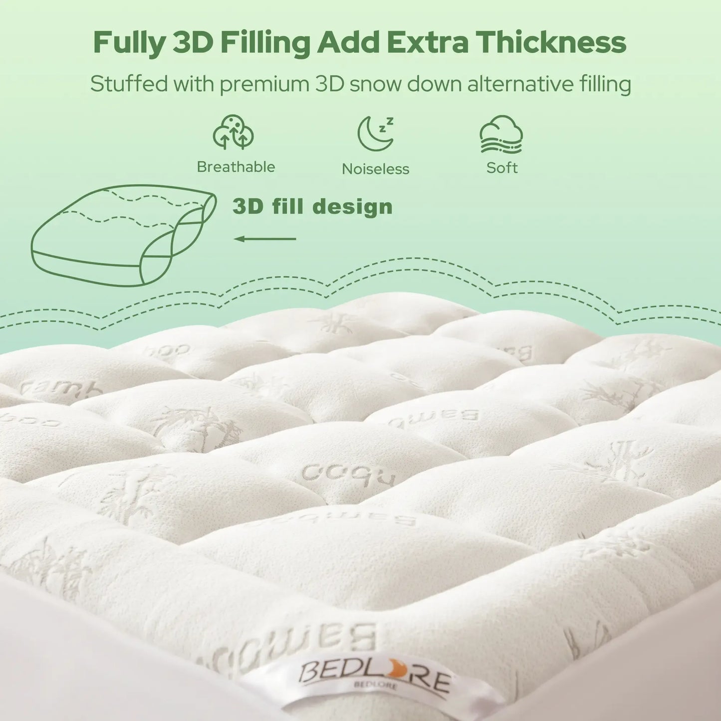 Thick Fitted Mattress Pad – Fluffy Pillow Top, Cooling & Soft, Deep Pocket (6–18")