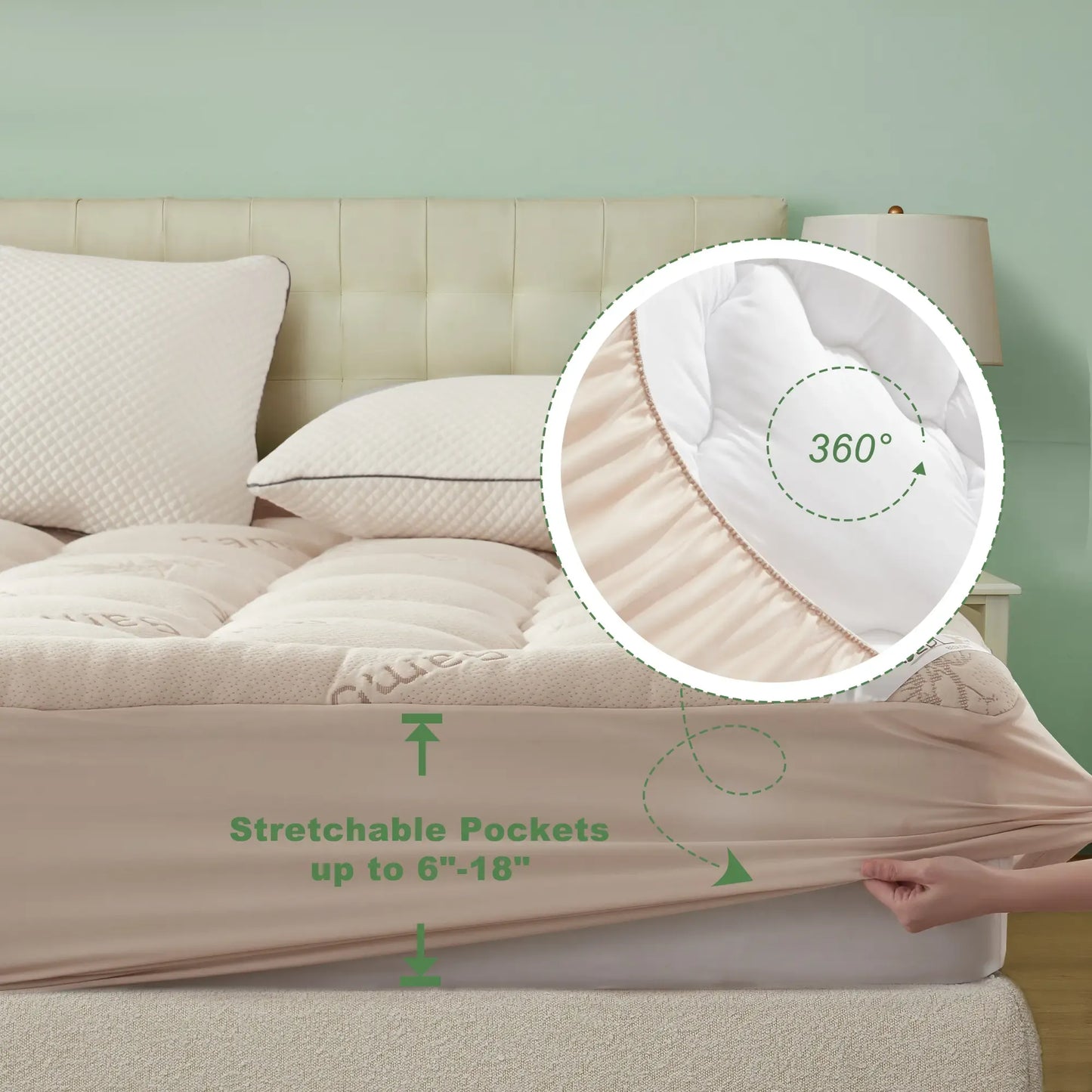 Thick Fitted Mattress Pad – Fluffy Pillow Top, Cooling & Soft, Deep Pocket (6–18")