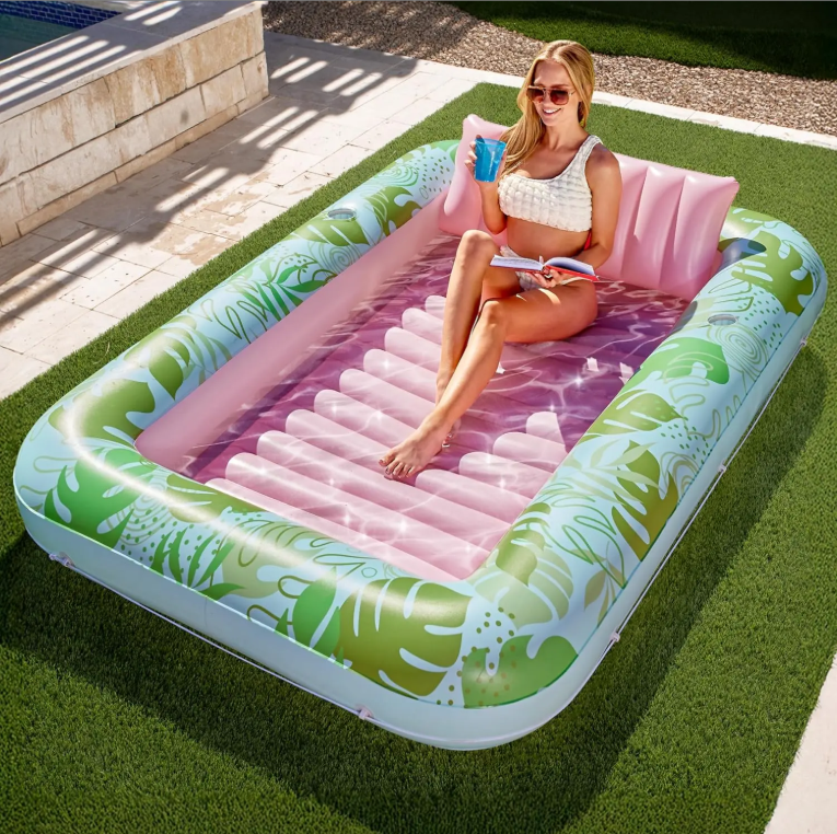 4-in-1 Inflatable Pool Float Lounge – Extra Large Sunbathing Raft (L/XL)