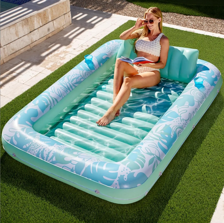 4-in-1 Inflatable Pool Float Lounge – Extra Large Sunbathing Raft (L/XL)