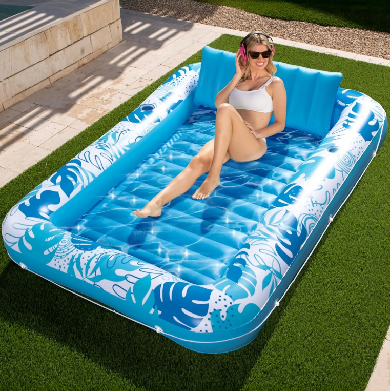 4-in-1 Inflatable Pool Float Lounge – Extra Large Sunbathing Raft (L/XL)
