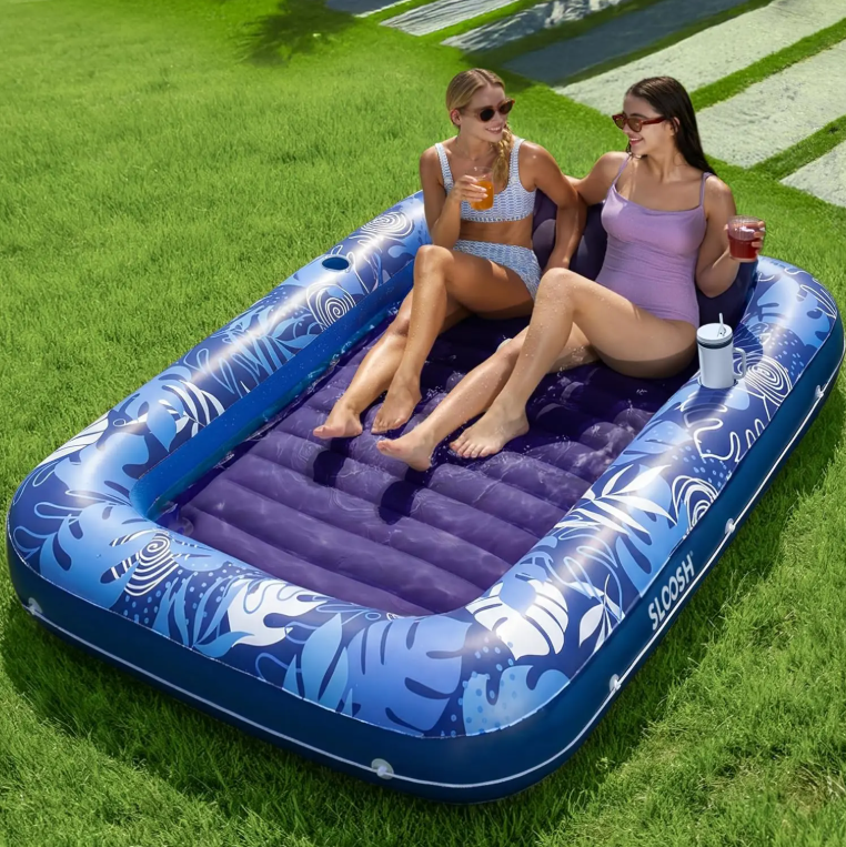 4-in-1 Inflatable Pool Float Lounge – Extra Large Sunbathing Raft (L/XL)